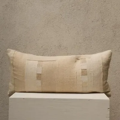 Coussins textile - Quilted linen Pillow - GOVOU FABRICS