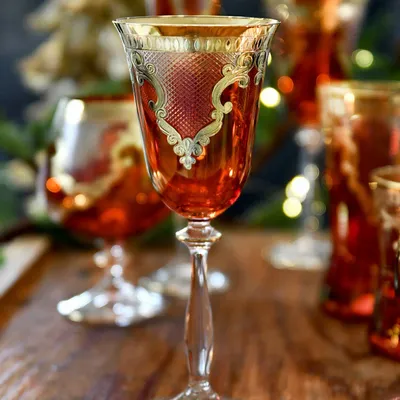 Stemware - elegant white wine glasses Angel Red-ARC 250ml-6pc set - COMBI POLAND GLASS DECORATOR