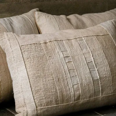 Coussins textile - Quilted linen Pillow - GOVOU FABRICS