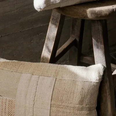 Coussins textile - Quilted linen Pillow - GOVOU FABRICS