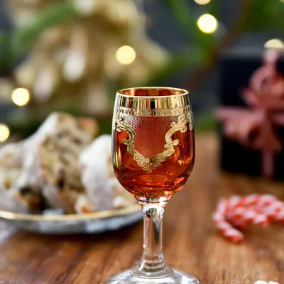 Verres à pied - Jolis verres à vodka - Set de 6 pièces Angel Red-ARG - COMBI POLAND GLASS DECORATOR