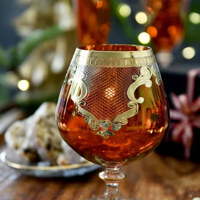 Verres à pied - Superbes verres à cognac - Set de 6 pièces Angel Red-ARF - COMBI POLAND GLASS DECORATOR