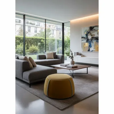 Poufs - Pouf PRINCE tondo 50 cm - EMPREINTE DU TEMPS