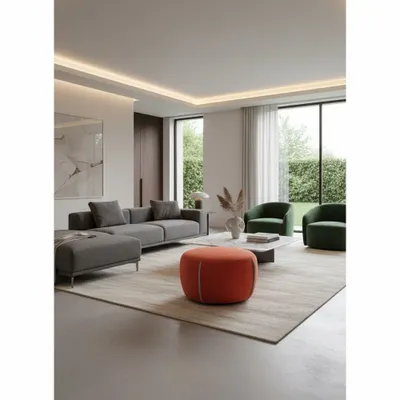 Poufs - Pouf PRINCE tondo 60 cm - EMPREINTE DU TEMPS