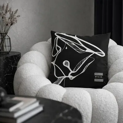 Fabric cushions - Black Mobali decorative cushion cover 60 x 60 - Design by BRASS - ARTDECORIS