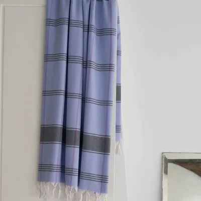Pools - hammam towel Organic lavender blue/dark blue - OTTOMANIA
