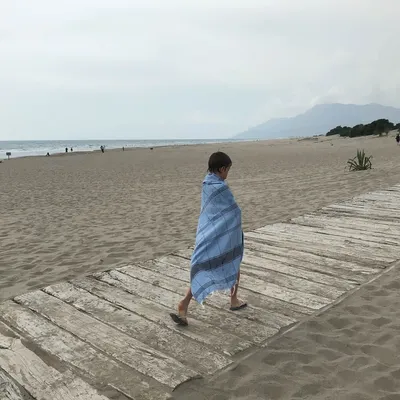 Pools - hammam towel Organic blue/dark blue - OTTOMANIA