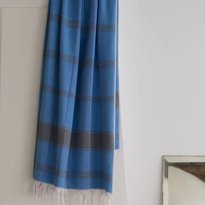 Pools - hammam towel Organic mediterranean blue/dark blue - OTTOMANIA