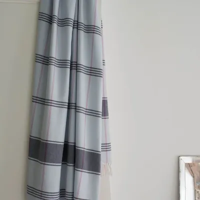 Pools - hammam towel Organic light blue/dark blue - OTTOMANIA