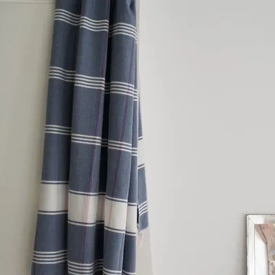 Pools - hammam towel Organic navy blue/white - OTTOMANIA
