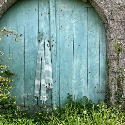 Pools - hammam towel Organic grey-green/white - OTTOMANIA