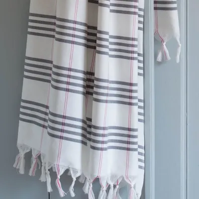 Pools - hammam towel Organic dark grey Large - OTTOMANIA