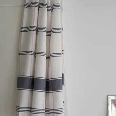 Pools - hammam towel Organic white/dark blue - OTTOMANIA