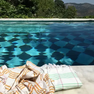 Pools - hammam towel Organic ocher Large - OTTOMANIA