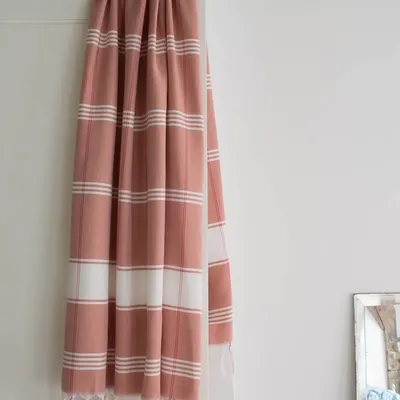 Pools - hammam towel Organic copper/white - OTTOMANIA