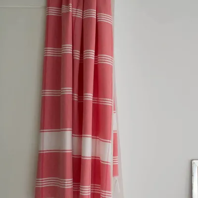 Pools - hammam towel Organic coral red/white - OTTOMANIA