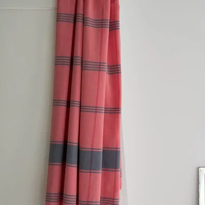 Pools - hammam towel Organic coral red/dark blue - OTTOMANIA