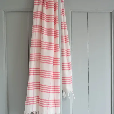 Bath towels - hammam towel Organic candy pink - OTTOMANIA