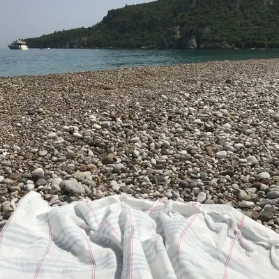 Pools - hammam towel Organic light blue - OTTOMANIA