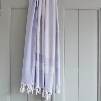 Pools - hamam towel with terry cloth, lavender blue - OTTOMANIA