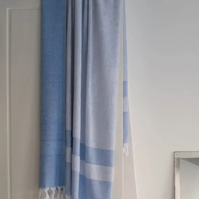 Pools - hammam towel with terry cloth, ocean blue - OTTOMANIA