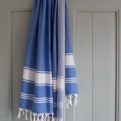 Other bath linens - hammam towel greek blue/white - OTTOMANIA