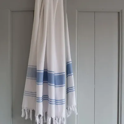 Other bath linens - hammam towel white/blue - OTTOMANIA