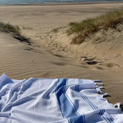 Other bath linens - hammam towel white/blue - OTTOMANIA