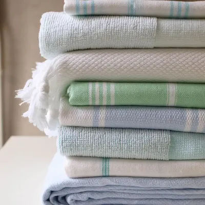 Other bath linens - hammam towel white/light blue - OTTOMANIA