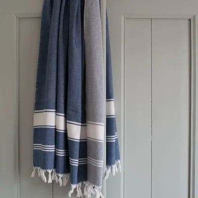 Other bath linens - hammam towel navy blue/white - OTTOMANIA