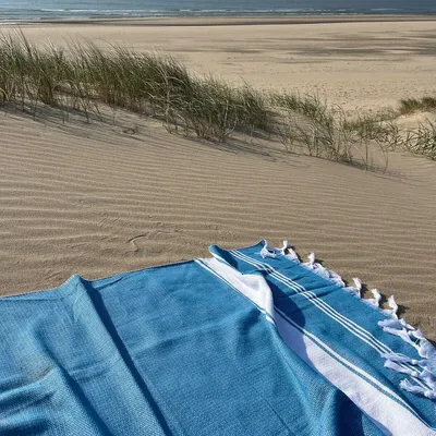 Other bath linens - hammam towel ocean blue/white - OTTOMANIA