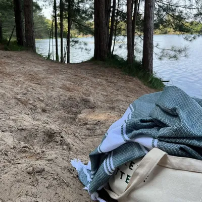 Other bath linens - hammam towel pine green/white - OTTOMANIA