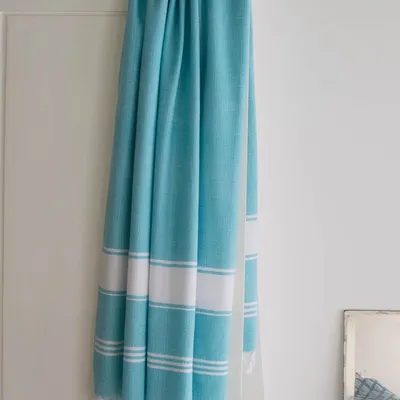 Other bath linens - hammam towel aqua/white - OTTOMANIA