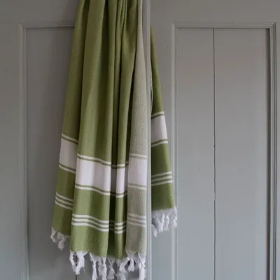 Other bath linens - hammam towel moss-green/white - OTTOMANIA