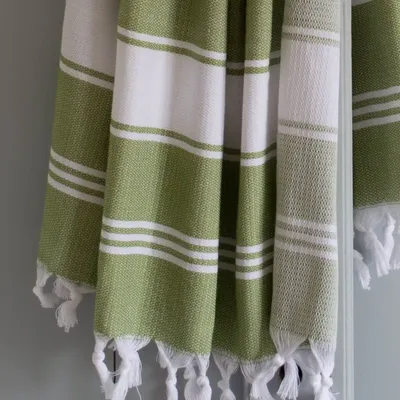 Other bath linens - hammam towel moss-green/white - OTTOMANIA