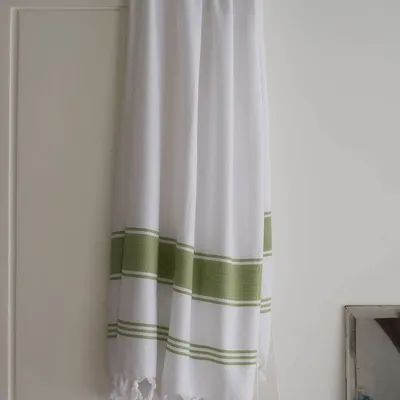 Other bath linens - hammam towel white/moss-green - OTTOMANIA