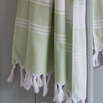 Autres linges de bain - fouta vert clair/blanc - OTTOMANIA