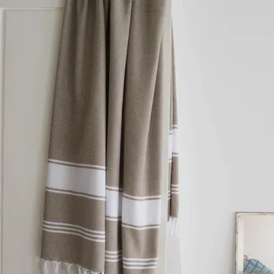 Other bath linens - hammam towel olive green/white - OTTOMANIA