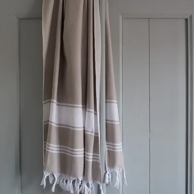 Other bath linens - hammam towel grey-beige/white - OTTOMANIA