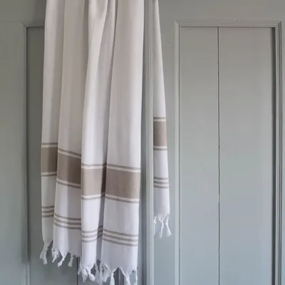 Other bath linens - hammam towel white/grey-beige - OTTOMANIA