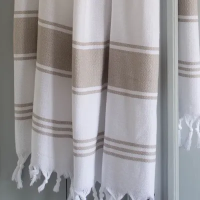 Other bath linens - hammam towel white/grey-beige - OTTOMANIA