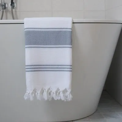Other bath linens - hammam towel white/grey - OTTOMANIA