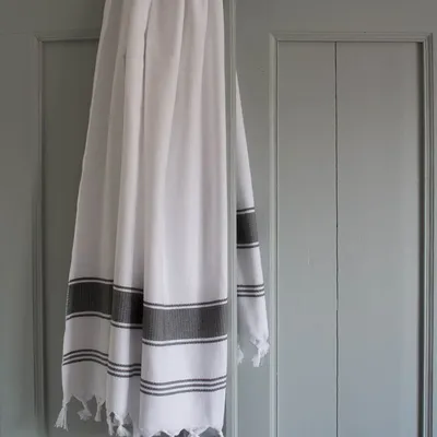 Other bath linens - hammam towel white/dark grey - OTTOMANIA