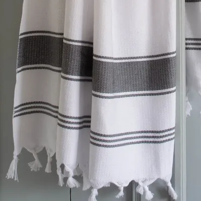 Other bath linens - hammam towel white/dark grey - OTTOMANIA