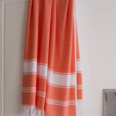 Other bath linens - hammam towel mandarine/white - OTTOMANIA