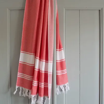 Other bath linens - hammam towel coral red/white - OTTOMANIA