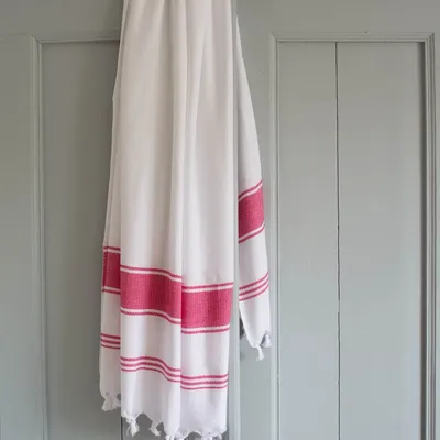 Other bath linens - hammam towel white/ruby red - OTTOMANIA