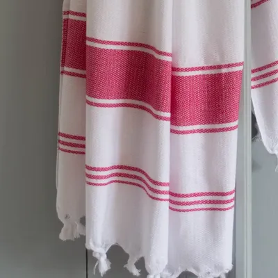 Other bath linens - hammam towel white/ruby red - OTTOMANIA