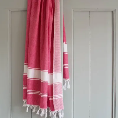 Other bath linens - hammam towel ruby red/white - OTTOMANIA