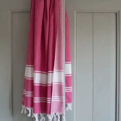 Autres linges de bain - fouta fuchsia/blanc - OTTOMANIA